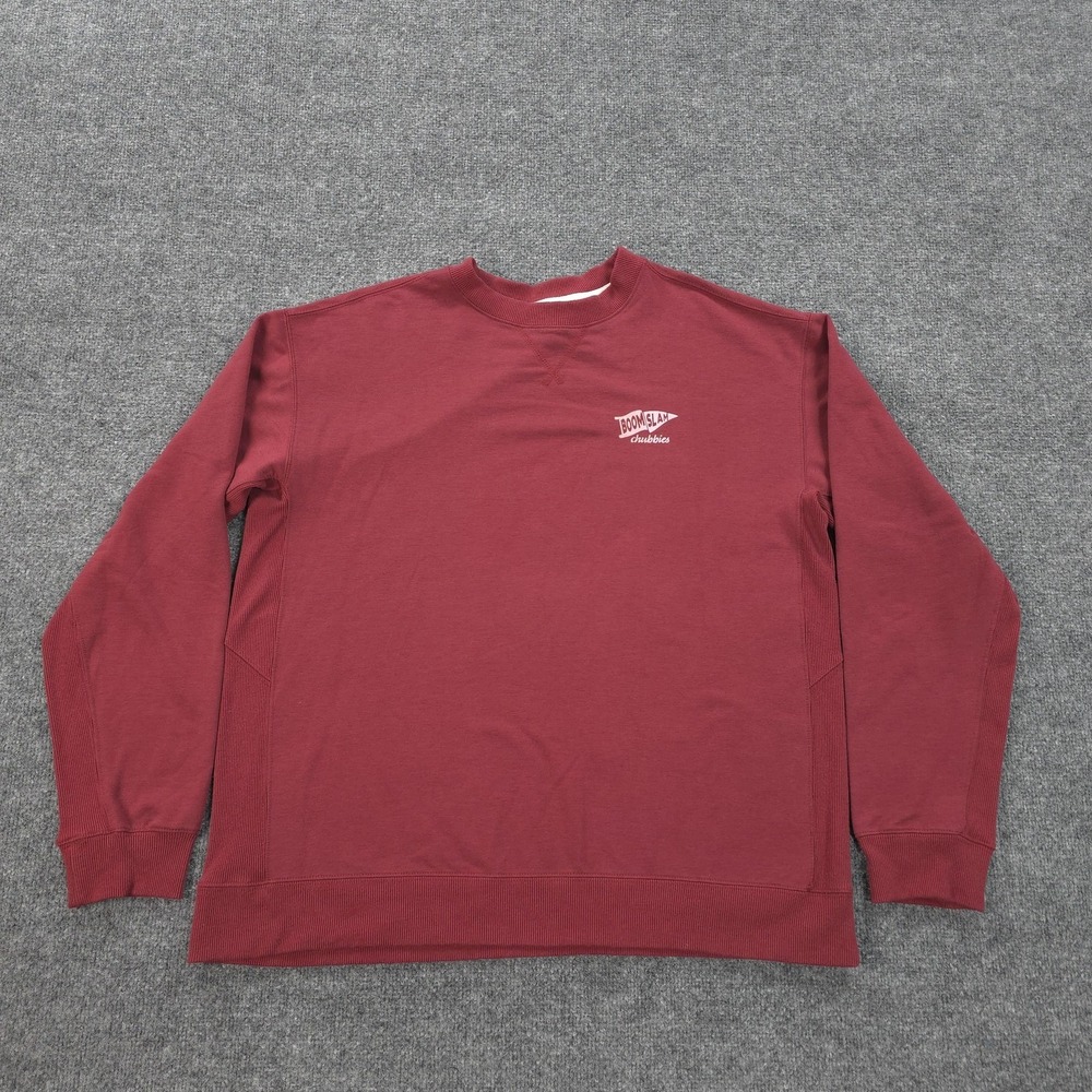 Chubbies Sweatshirt Mens XL Red The Whimsy Boom Slam Fleece Crewneck Pullover